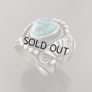 画像1: ナバホ族：ターコイズリング【Delbert Gordon】21号