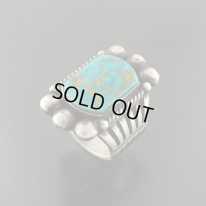 画像1: ナバホ族：ロイストンターコイズリング：Size21号【Edison Sandy Smith】