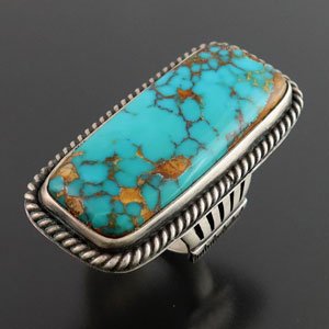画像2: ナバホ族：ロイストンターコイズリング：Size20号【Edison Sandy Smith】