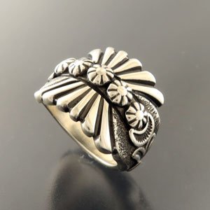 画像1: ナバホ族：ハンドスタンプリング【Thomas Jim】19号