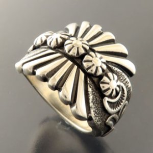 画像2: ナバホ族：ハンドスタンプリング【Thomas Jim】19号