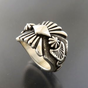 画像1: ナバホ族：ハンドスタンプリング【Thomas Jim】24号