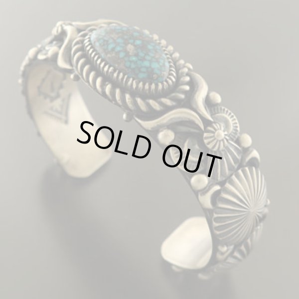 画像2: ナバホ族：チャイニーズターコイズバングル【Delbert Gordon】