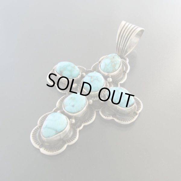 画像1: ナバホ族：ターコイズマウンテンペンダント【Orvill White】