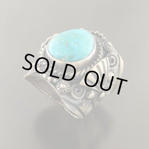 画像: ナバホ族：ターコイズマウンテンリング【Delbert Gordon】23号