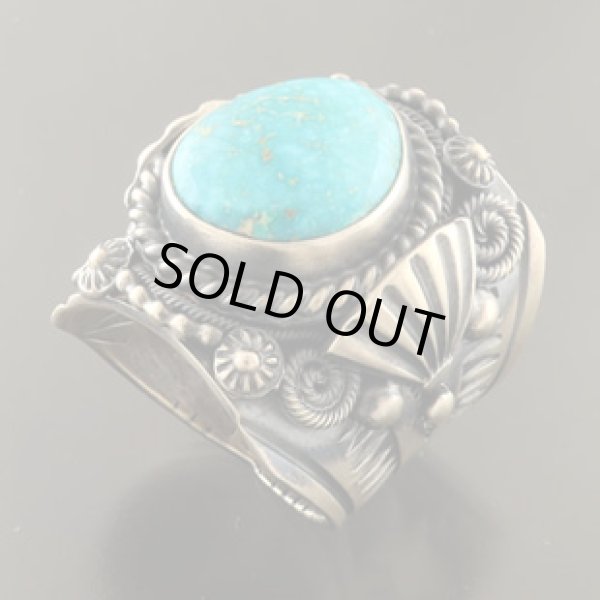 画像2: ナバホ族：ターコイズマウンテンリング【Delbert Gordon】23号
