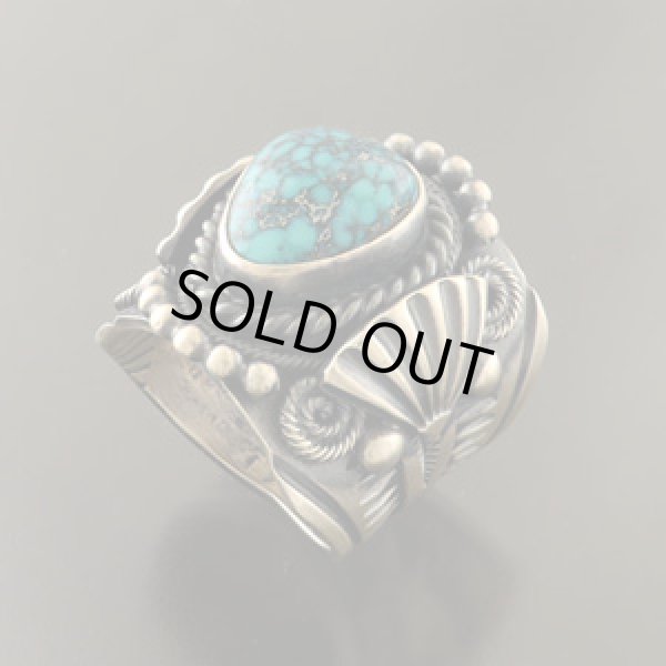 画像1: ナバホ族：ターコイズリング【Delbert Gordon】21号