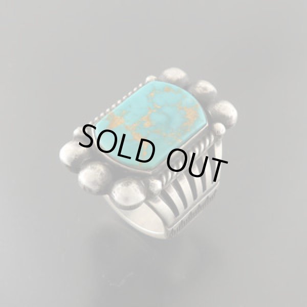 画像1: ナバホ族：ロイストンターコイズリング：Size21号【Edison Sandy Smith】