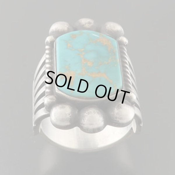 画像2: ナバホ族：ロイストンターコイズリング：Size21号【Edison Sandy Smith】