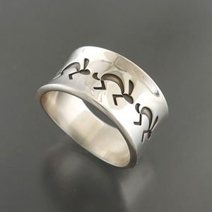 画像: ナバホ族：ウサギ3匹リング：【Norbert Peshlakai】19号