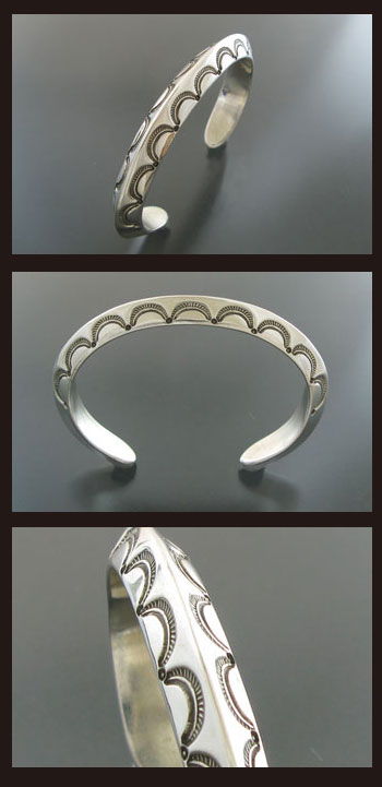 画像: ナバホ族：三角スタンプバングル【Clendon Pete】