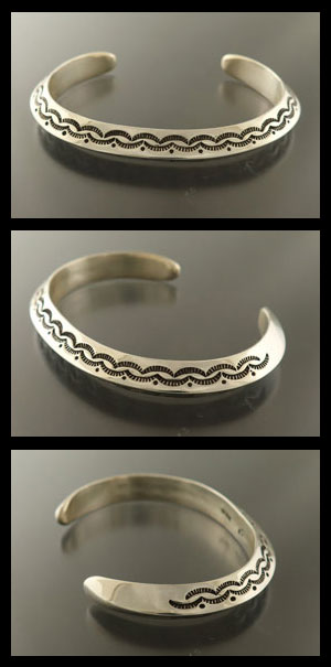 画像: ナバホ族：三角スタンプバングル【Clendon Pete】