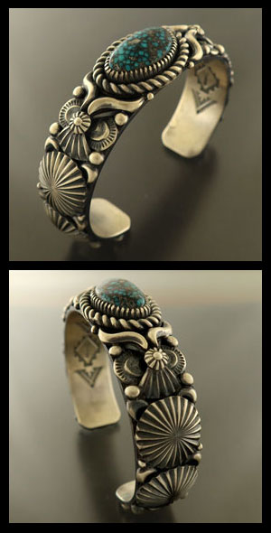 画像: ナバホ族：チャイニーズターコイズバングル【Delbert Gordon】