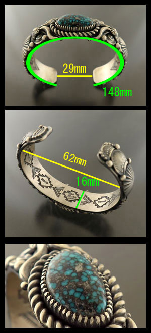 画像: ナバホ族：チャイニーズターコイズバングル【Delbert Gordon】