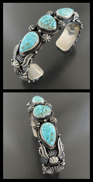 ハート　ターコイズ　バングル ダブルフェザーバングル | ターコイズ・メンズシルバー