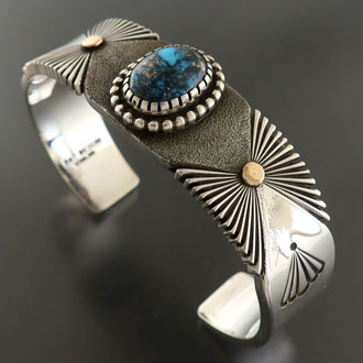 インディアンジュエリーバングルナバホ族ヒデ INDIAN JEWELRY インディアンジュエリー】Navajo Silver×14KGF Bangle