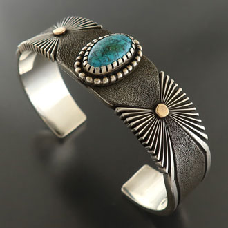 画像2: ナバホ族：ローンマウンテンターコイズバングル【Pat　Bedonie】