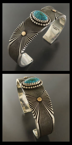画像: ナバホ族：ローンマウンテンターコイズバングル【Pat　Bedonie】