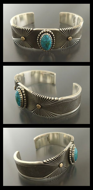 画像: ナバホ族：ローンマウンテンターコイズバングル【Pat　Bedonie】