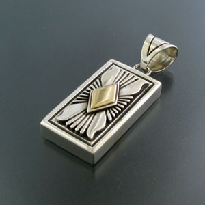 画像1: ナバホ族：14KWダイヤモンド：ケトーペンダント【Pat Bedonie】