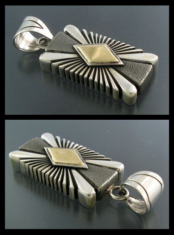 画像: ナバホ族：14KWダイヤモンド：サンバーストペンダント【Pat Bedonie】