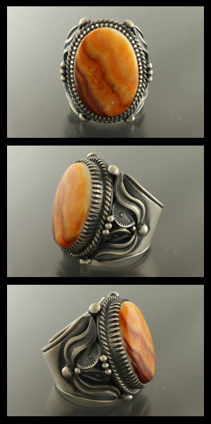 ナバホ族　スパイニーオイスター　シェル　ハートリング インディアンジュエリー 新品 スパイニーオイスター ナバホ インディアンジュエリー