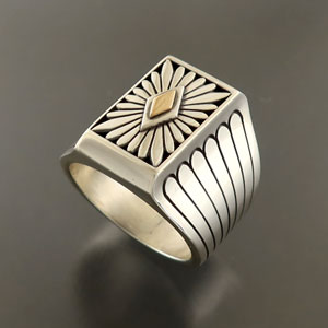 画像1: ナバホ族：サンバーストリングwith14K【Howard Nelson】21号