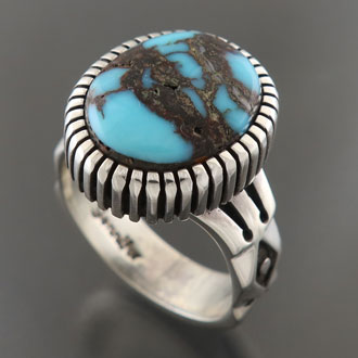 画像2: ナバホ族：ガドバーターコイズリング：【Jennifer Curtis】22号
