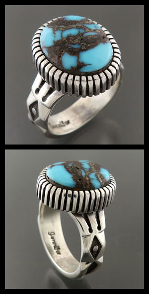 画像: ナバホ族：ガドバーターコイズリング：【Jennifer Curtis】22号