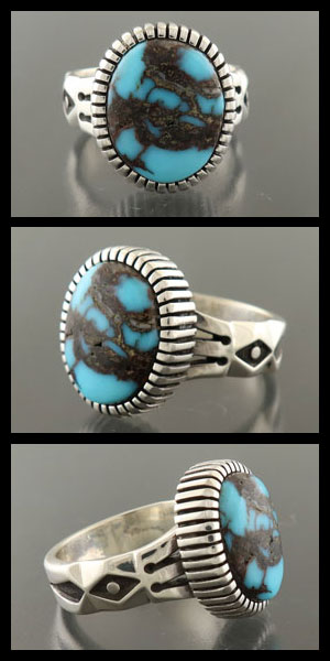 画像: ナバホ族：ガドバーターコイズリング：【Jennifer Curtis】22号