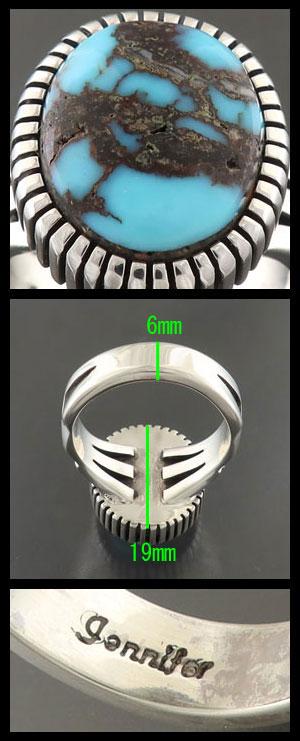 画像: ナバホ族：ガドバーターコイズリング：【Jennifer Curtis】22号