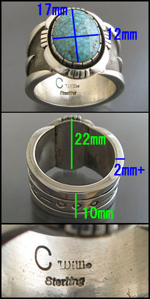 画像: ナバホ族：ターコイズマウンテンリング：Size22.5号
