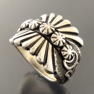 画像2: ナバホ族：ハンドスタンプリング【Thomas Jim】19号