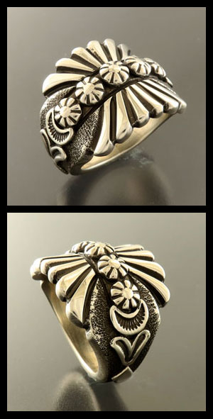 画像: ナバホ族：ハンドスタンプリング【Thomas Jim】19号