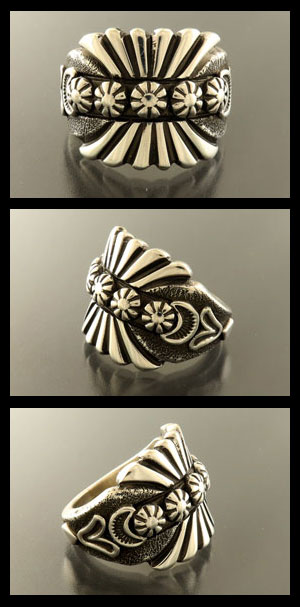 画像: ナバホ族：ハンドスタンプリング【Thomas Jim】19号